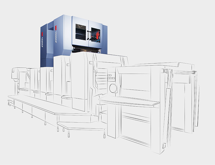 MK 1020CF 冷燙單元
技術(shù)描述：冷燙印技術(shù)
在膠印機(jī)上加裝冷燙單元，完成先燙后印或先印后燙，擺桿跳步能有效節(jié)約電化鋁。